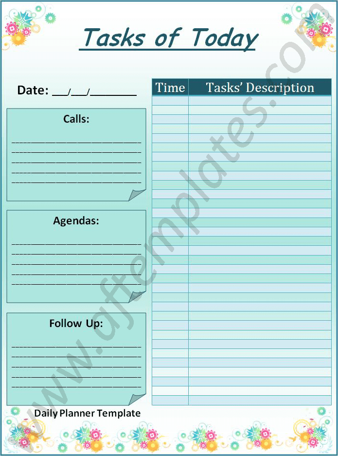 Day planner template pdf